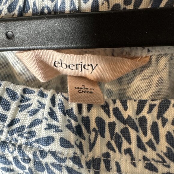 Eberjey Gisele Tencel Modal Pajama Set Sz S Women ANIMAL COASTAL BLUE/ IVORY - Picture 5 of 6